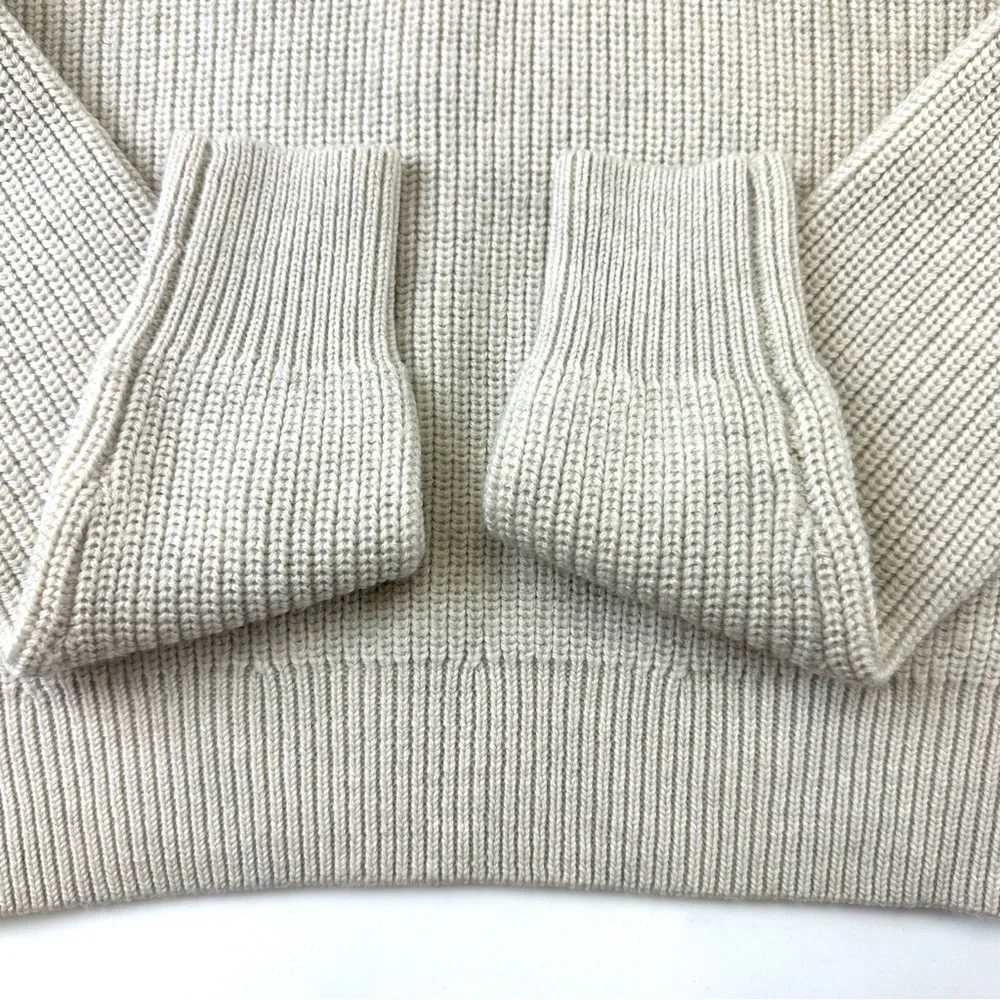 Aritzia Wilfred Laurel merino wool womens turtleneck size Small neutral ribknit - Picture 8 of 10